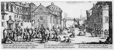 Hastane, Savaşın Sefaletleri ve Talihsizliklerinden alınan levha 15, İsrail Henriet tarafından oyulmuş (c.1590-1661) 1633 by Jacques Callot