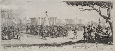 Savaşın Büyük Sefaletleri: Birliklerin Kaydedilmesi, 1633. by Jacques Callot