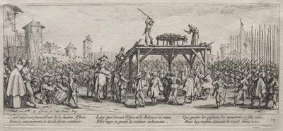 Savaşın Büyük Sefaletleri: Tekerlek Üzerinde Yürütme, 1633. by Jacques Callot