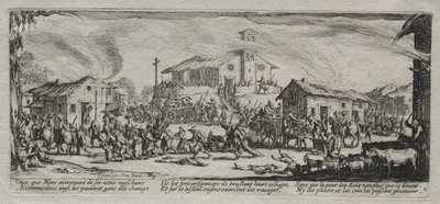 Savaşın Büyük Sefaletleri: Bir Köyün Yağmalanması ve Yakılması by Jacques Callot