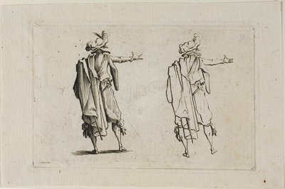 Arkadan Görülen Adam, Sağ Kol Kalkmış, Kaprislerden by Jacques Callot