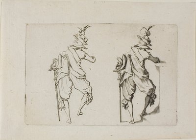 Kaprislerden Büyük Kılıçla Arkadan Görülen Adam by Jacques Callot