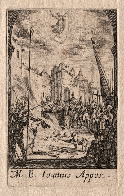 Havarilerin Şehitliği: Evangelist Aziz John. by Jacques Callot