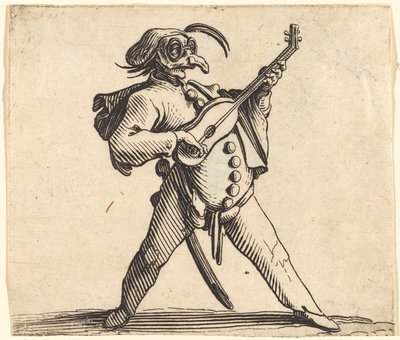 Gitar Çalan Maskeli Komedyen by Jacques Callot