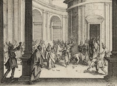 Tapınaktan Sürülen Tüccarlar, 1635 by Jacques Callot