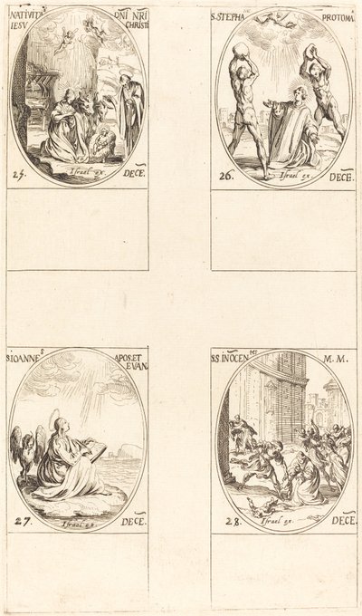 Doğuş; Aziz Stephen; Aziz John; Kutsal Masumlar by Jacques Callot