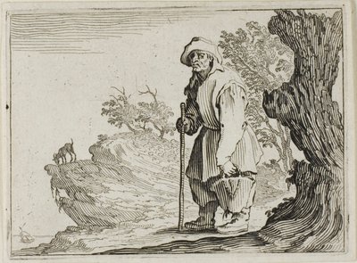 Kaprislerden Çantasını Taşıyan Köylü by Jacques Callot