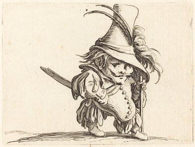 Uzun Şapkalı Göbekli Adam by Jacques Callot