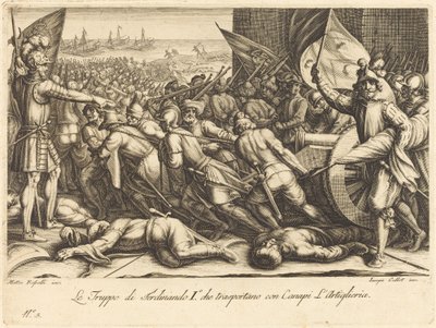 Birliklerin Yeniden Gemiye Alınması, c. 1614. by Jacques Callot