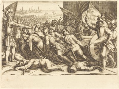 Türklerin Yeniden Gemiye Alınması, c. 1614. by Jacques Callot