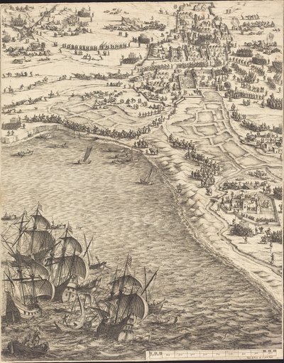 La Rochelle Kuşatması [levha 12/16; set, 1952.8.97-112] içerir by Jacques Callot