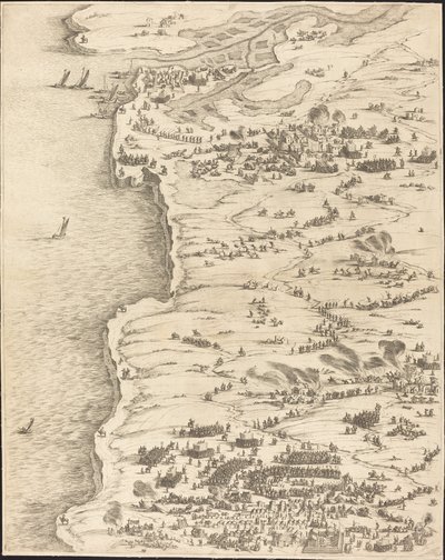 La Rochelle Kuşatması [plaka 5/16; set, 1952.8.97-112] içerir by Jacques Callot