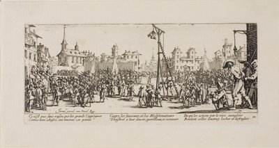 Strappado, Savaşın Sefaletleri'nden onuncu plaka by Jacques Callot
