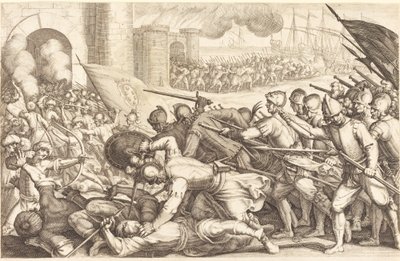Bir Kasabanın Kapısını Zorlayan Birlikler by Jacques Callot