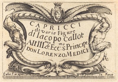 "The Capricci" için Başlık Sayfası by Jacques Callot