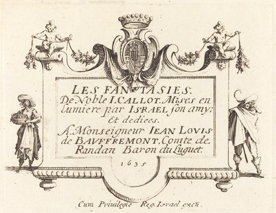 "Fanteziler" için Başlık Sayfası by Jacques Callot
