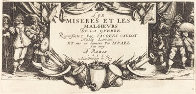 "Savaşın Büyük Sefaletleri" için Başlık Sayfası by Jacques Callot