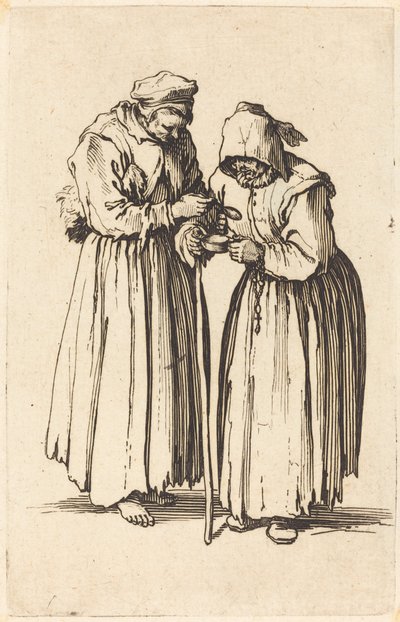İki Dilenci Kadın, c. 1622. by Jacques Callot