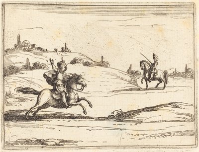 iki şövalye by Jacques Callot