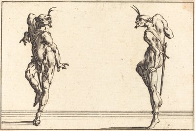İki Pantalon Dansı, c. 1617. by Jacques Callot