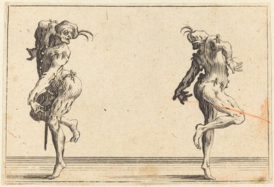 İki Pantalon Dansı, c. 1622. by Jacques Callot