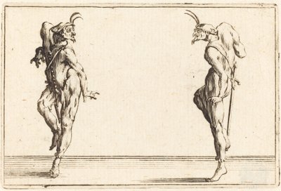 İki Pantalon Dansı, c. 1622. by Jacques Callot