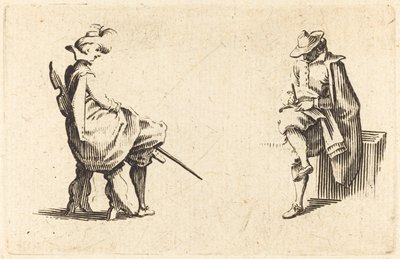 İki Oturan Figür, c. 1622. by Jacques Callot