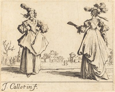 İki Sosyete Kadını by Jacques Callot