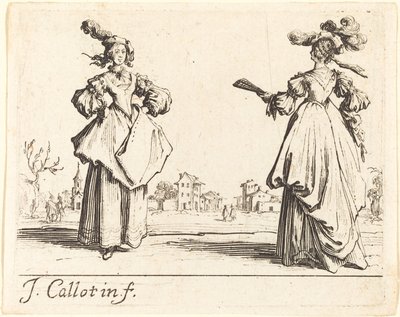 İki Sosyete Kadını by Jacques Callot