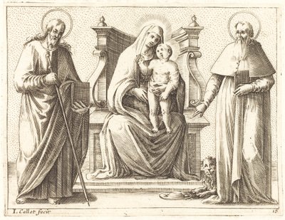 Aziz James ve Jerome, 16081611 ile Bakire ve Çocuk. by Jacques Callot