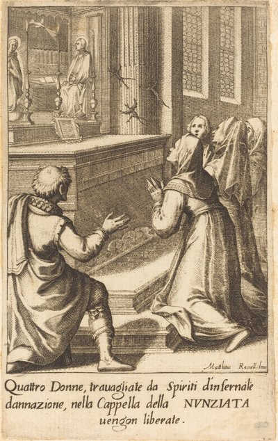dört kadın by Jacques Callot after Matteo Rosselli