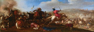 Türkler ve Hıristiyanlar arasındaki savaş sahnesi. by Jacques Courtois