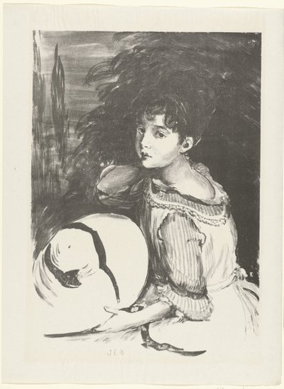 Portret van Wanda Zielinska bekend als Pouponne genç kız (bebek) Deneme (dizi başlığı) by Jacques Emile Blanche