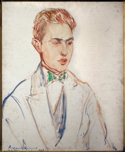 Raymond Radiguet (1903-1923) portresi için çalışma. Jacques Emile (Jacques-Emile) Blanche (1861-1942), karton üzerine yağlı boya, 1923