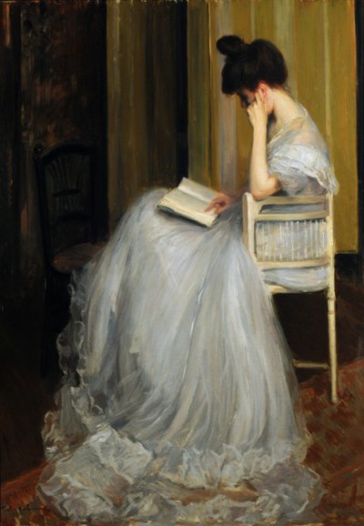 Kadın Okuma (tuval üzerine yağlı boya) by Jacques-Emile Blanche