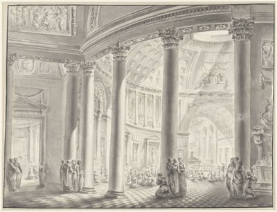 Kubbeli bir kilisenin içi by Jacques François Blondel