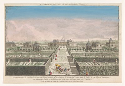 Saint Petersburg şehri yakınlarındaki Bestoucheff Kontesi'nin kır evinin bahçesinin görünümü Maison de plaisance de la comtesse de Bestoucheff (nesnenin başlığı) by Jacques Gabriel Huquier