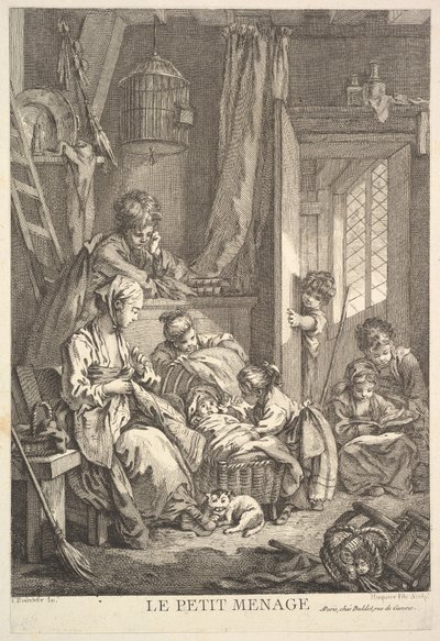 Küçük Hanehalkı, 18. yüzyılın ortalarından sonlarına kadar. by Jacques Gabriel Huquier