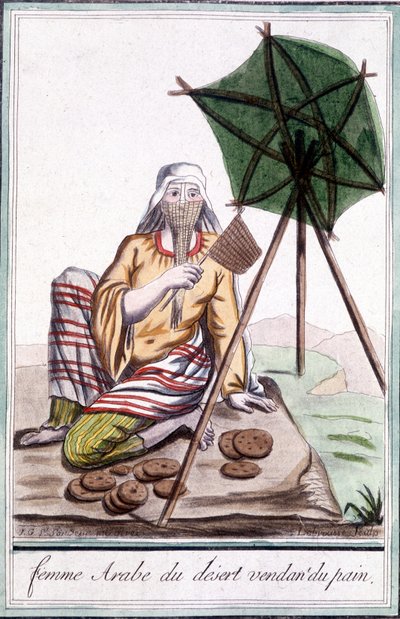 Ekmek Satan Çöl Arap Kadını - Grasset St Sauveur tarafından “” Seyahat Ansiklopedisi”nde, ed. 1796 by Jacques Grasset de Saint Sauveur