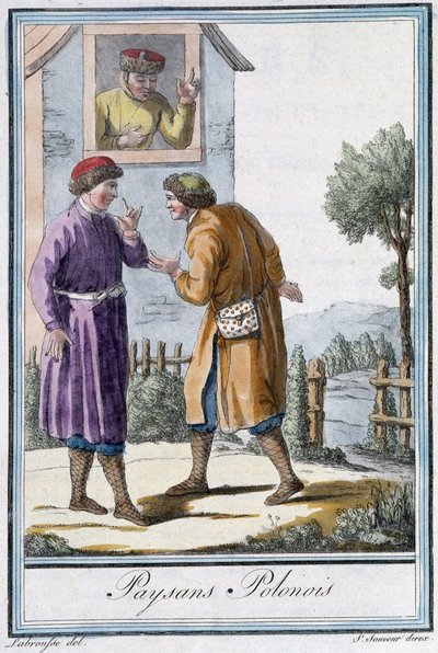 Polonyalı Köylüler - Grasset St Sauveur tarafından “” Seyahat Ansiklopedisi”nde, ed. 1796 by Jacques Grasset de Saint Sauveur