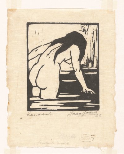 Banyo yapan kadın (nesnedeki orijinal başlık) by Jacques Jeichienus Ottens (signed by artist)