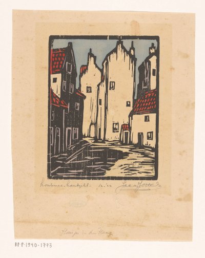 Lahey'deki Evler (nesne üzerindeki orijinal başlık) by Jacques Jeichienus Ottens (signed by artist)