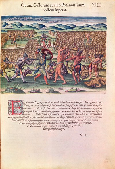 Theodore de Bry (1528-98) tarafından oyulmuş 