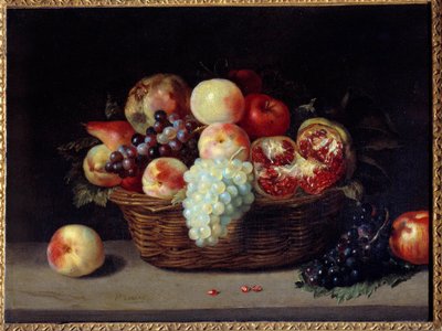 El bombası, şeftali ve üzüm sepeti Boyama Jacques Linard (1600-1645) 17. yüzyıl Güneş. 0,46x0,61 m by Jacques Linard