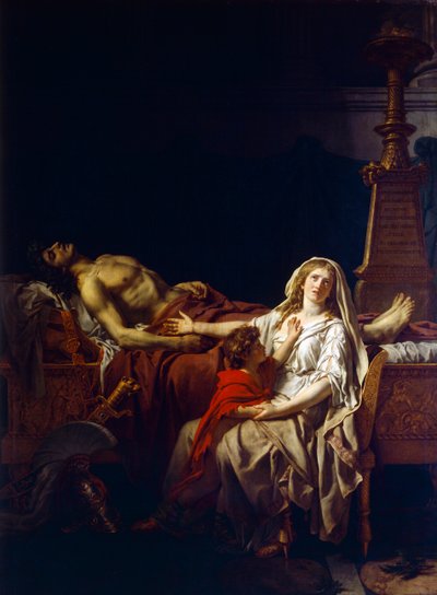 Andromache, Jacques-Louis David (1748-1825) tarafından Hector'un bedeni için yas tutuyor by Jacques Louis (studio of) David