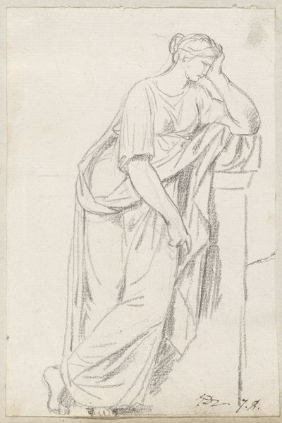 İlham Perilerinin Lahitinden Bir İlham Perisi by Jacques Louis David