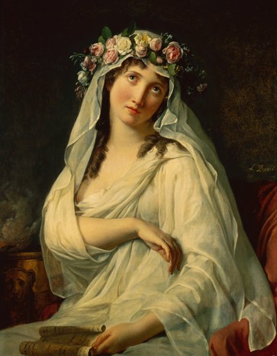 Çiçeklerle Taçlanmış Vestal Bakire by Jacques Louis David