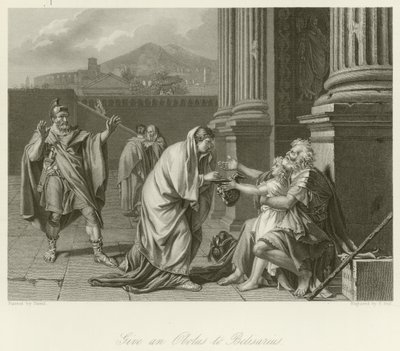 Belisarius sadaka için yalvarıyor by Jacques Louis David