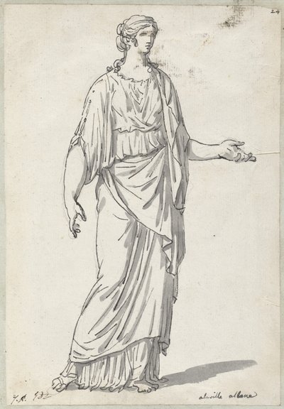 Kolunu Uzanmış Bir Kadının Klasik Heykeli by Jacques Louis David