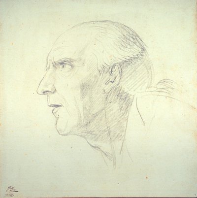 Profildeki Yaşlı Bir Adamın Başkanı by Jacques Louis David